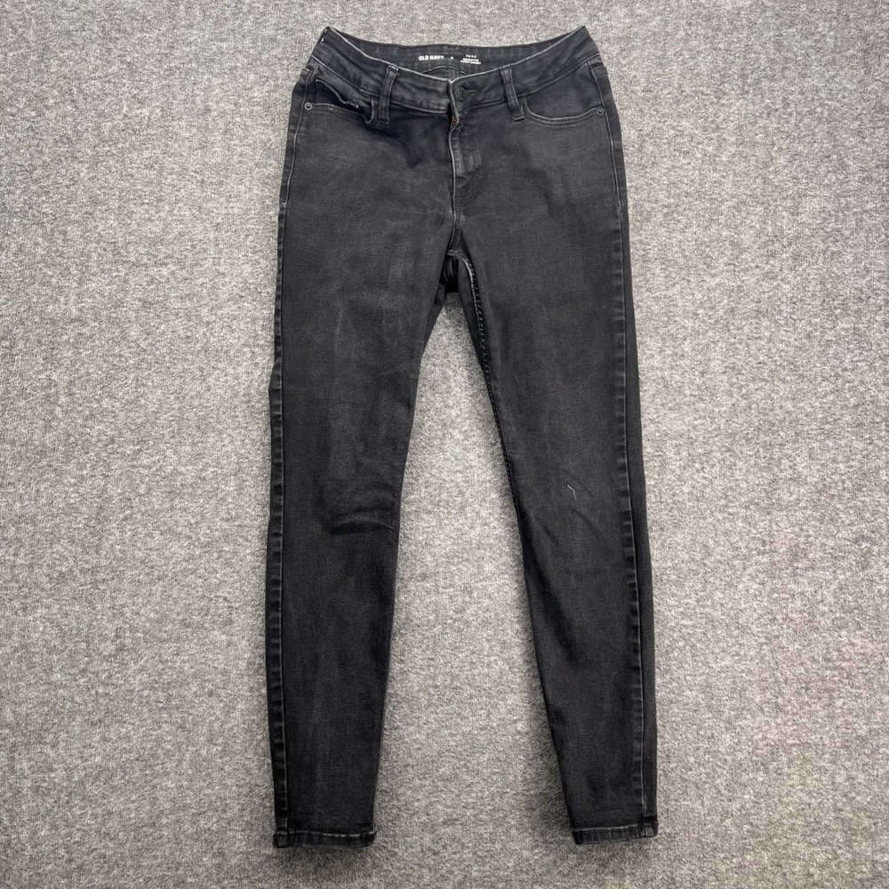 Old Navy Rockstar Super Skinny Jeans Womens 8 Mid Rise Faded Black‎ Denim Pants